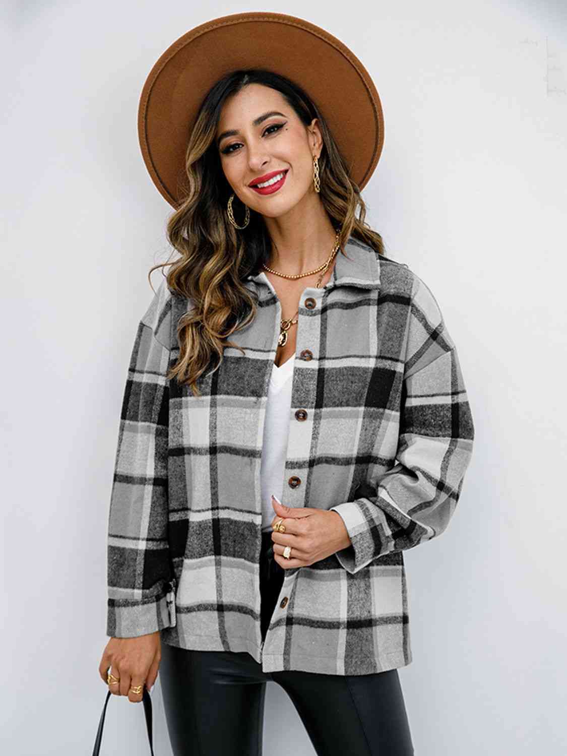 Plaid Button-Down Jacket