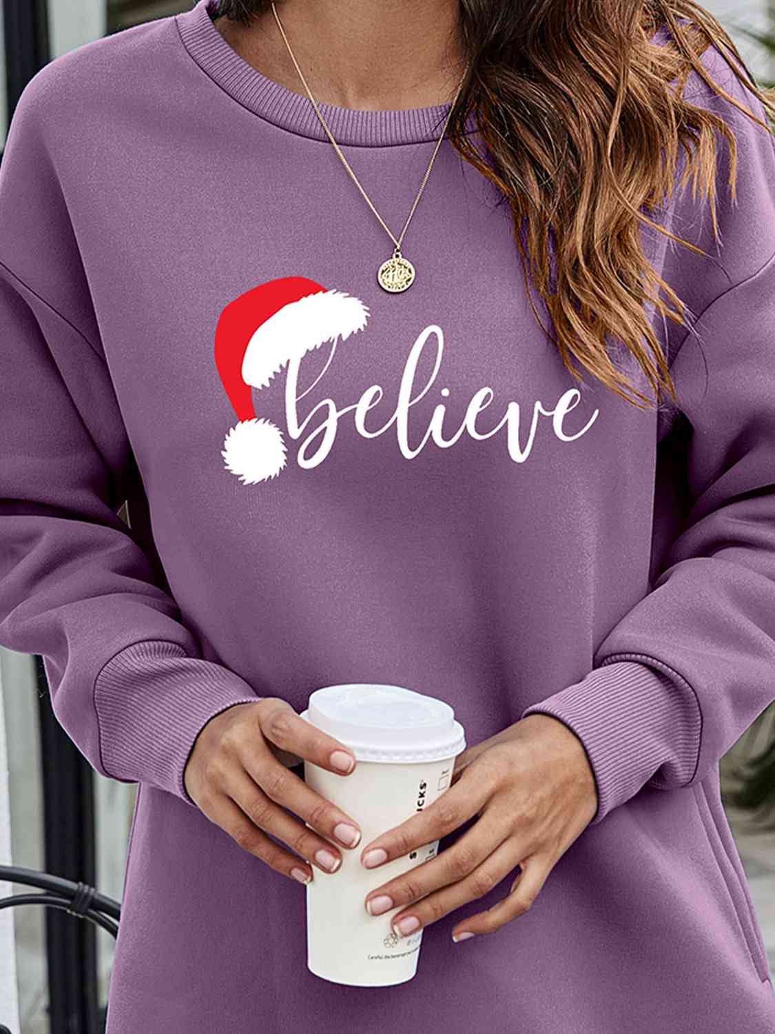 BELIEVE Graphic Tunic Sweatshirt