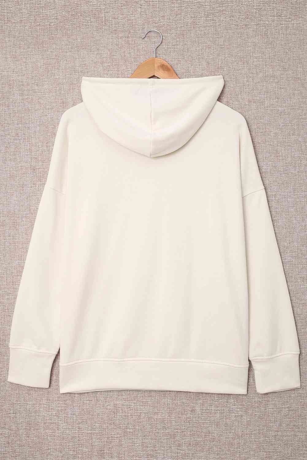 Drop Shoulder Hoodie with Slit