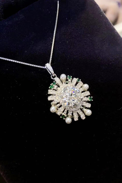 2 Carat Moissanite 925 Sterling Silver Necklace