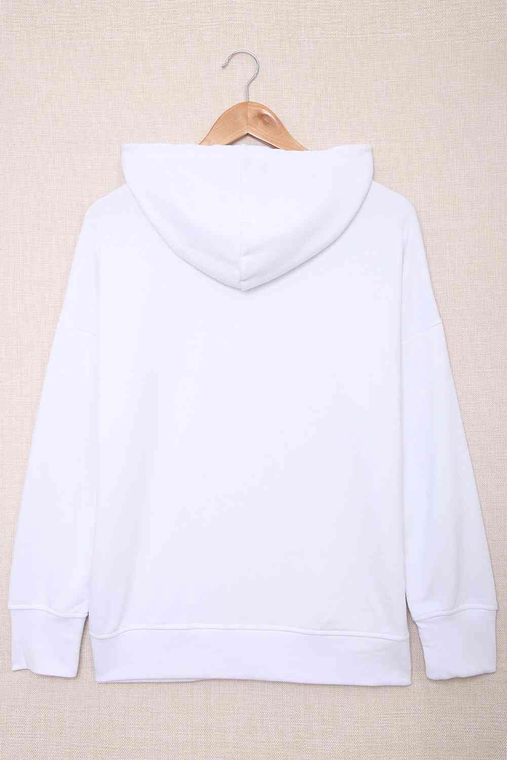 Drop Shoulder Hoodie with Slit