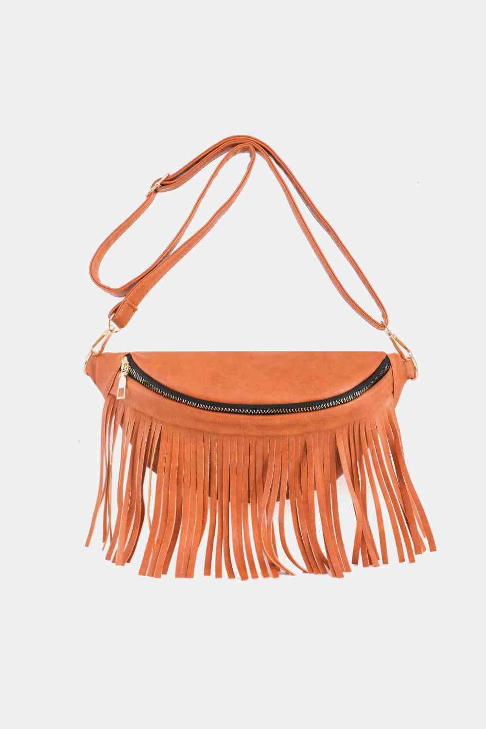 Fringed PU Leather Sling Bag