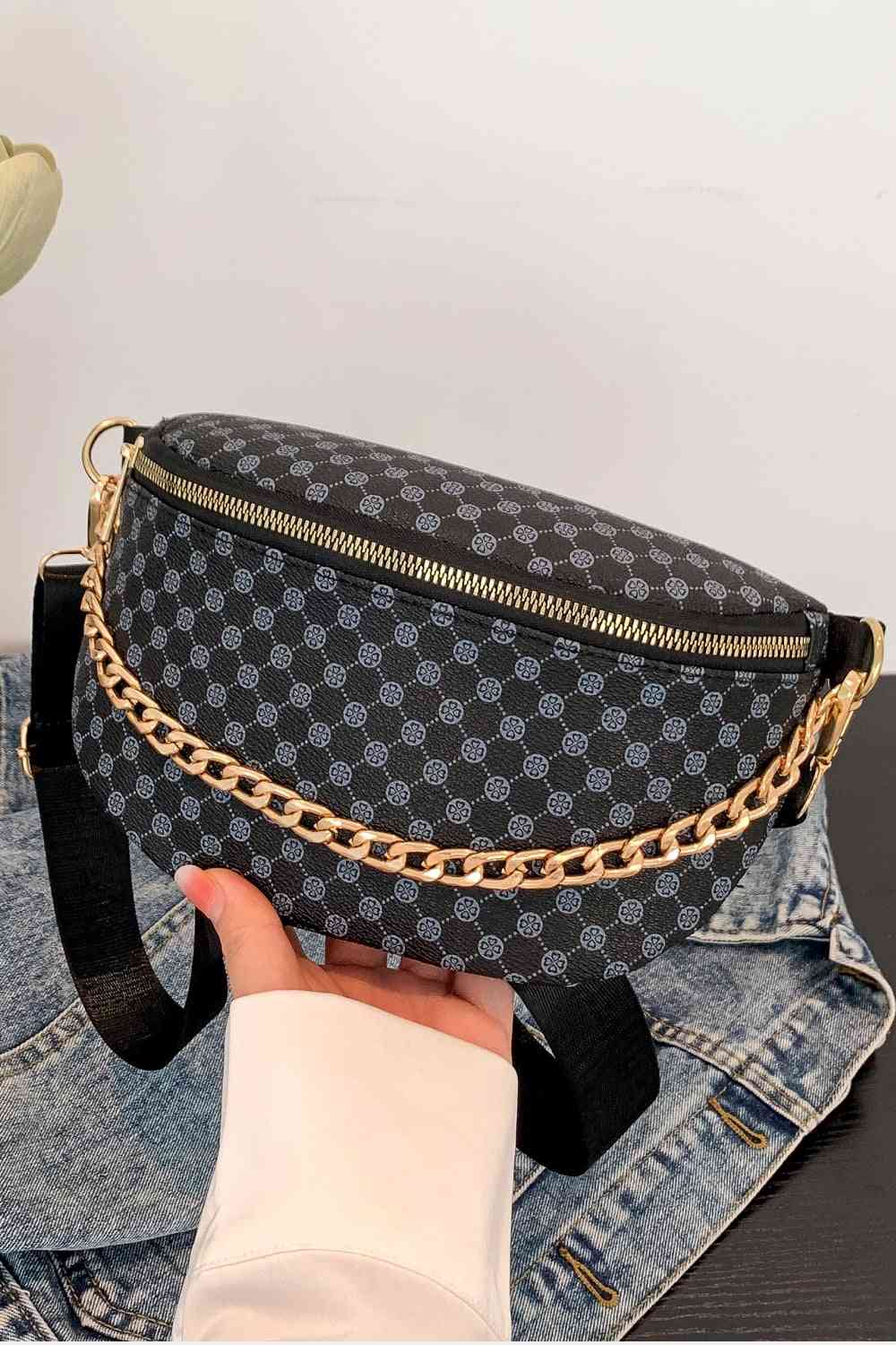 Printed PU Leather Sling Bag