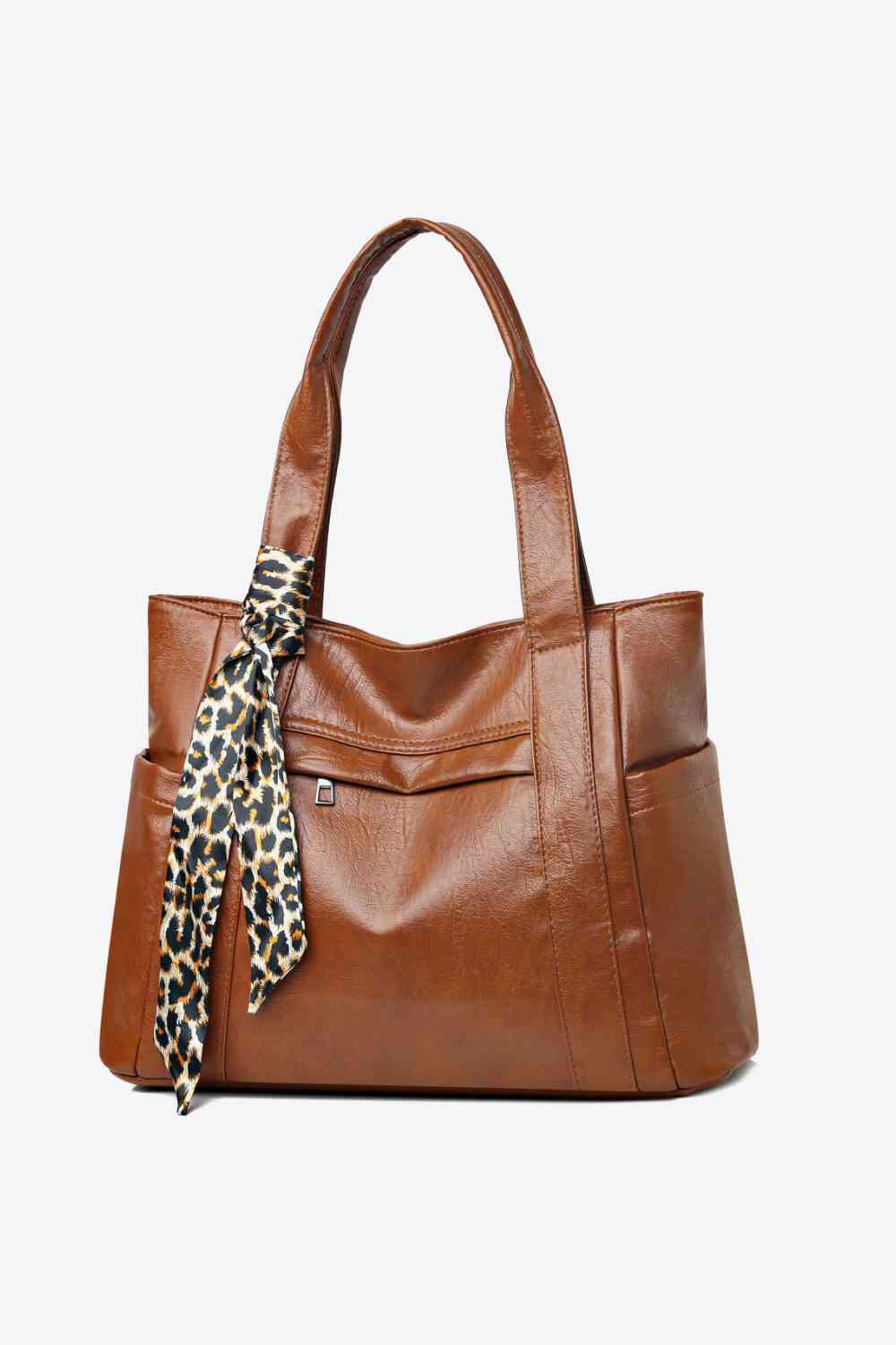 Tied PU Leather Handbag