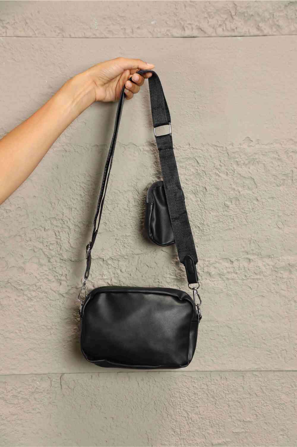 Adored PU Leather Shoulder Bag with Small Purse