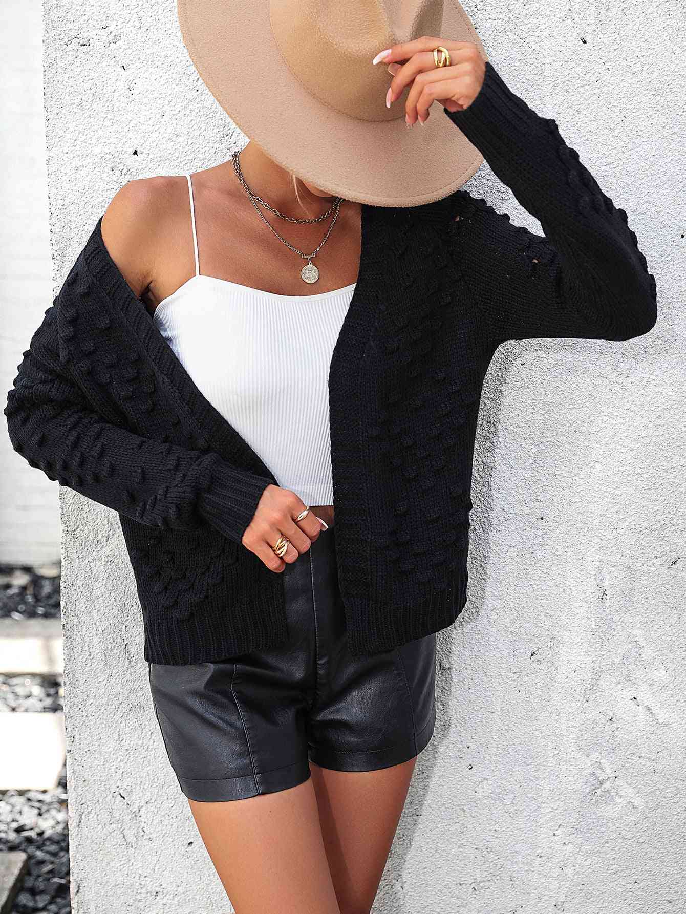 Open Front Long Sleeve Cardigan